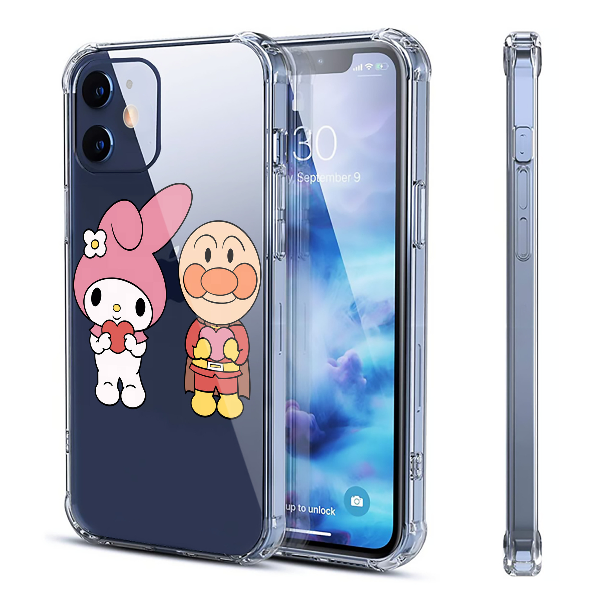 （画像用） アンパンマン Anpanman 【iPhone 12シリーズ対応】透明スマホケース（クリアソフトケース）